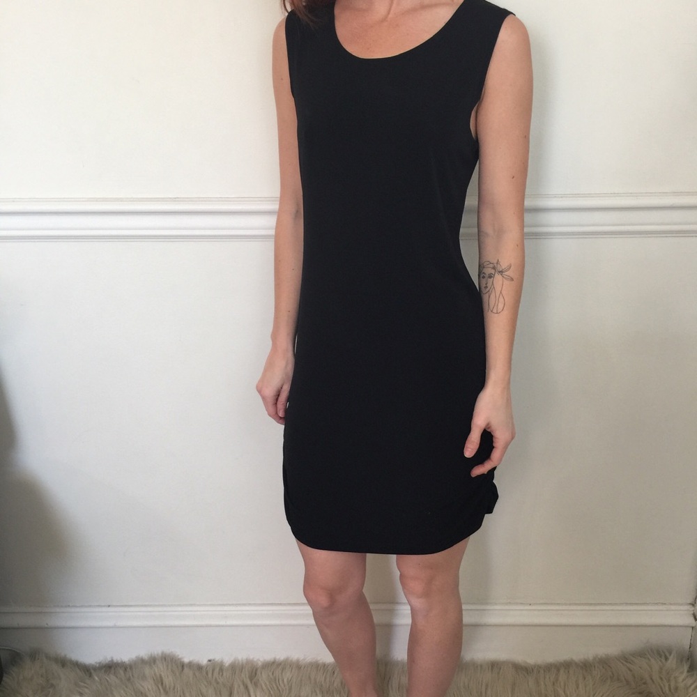 PLANET Black Ruched Sleeveless Jersey Midi Dress - Picture 3 of 8